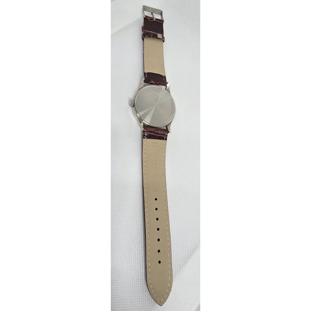 Men's Caravelle New York by Bulova Black Dial Brown Leather Strap Watch 13 - Picture 8 of 9
